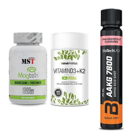 Ausdauer-Set: MST Magnesium + Sinob Vitamin D3 + BioTech AAKG – alle enthaltenen Artikel