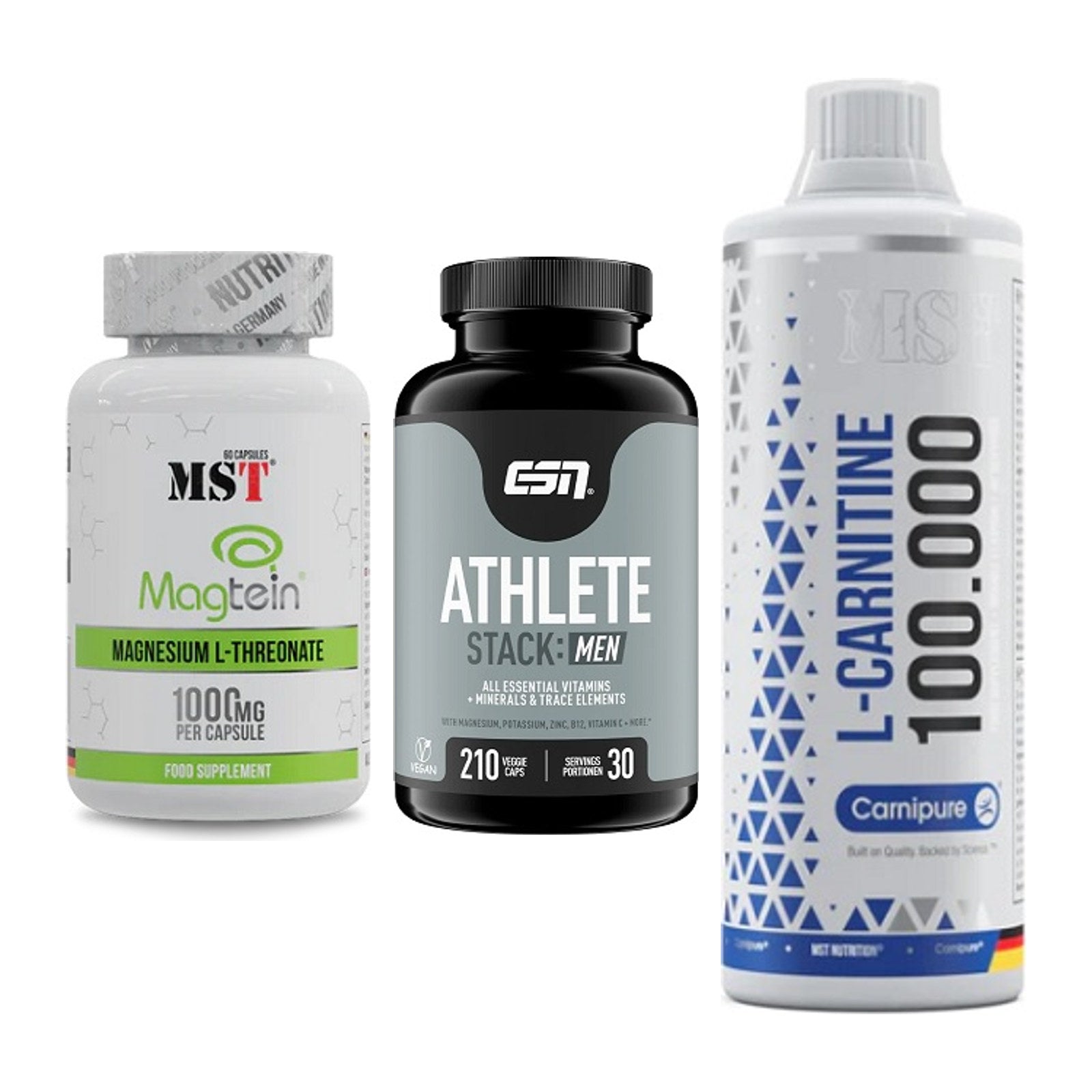 Ausdauer-Set: MST Magnesium + ESN Athlete + MST L-Carnitine – alle enthaltenen Artikel