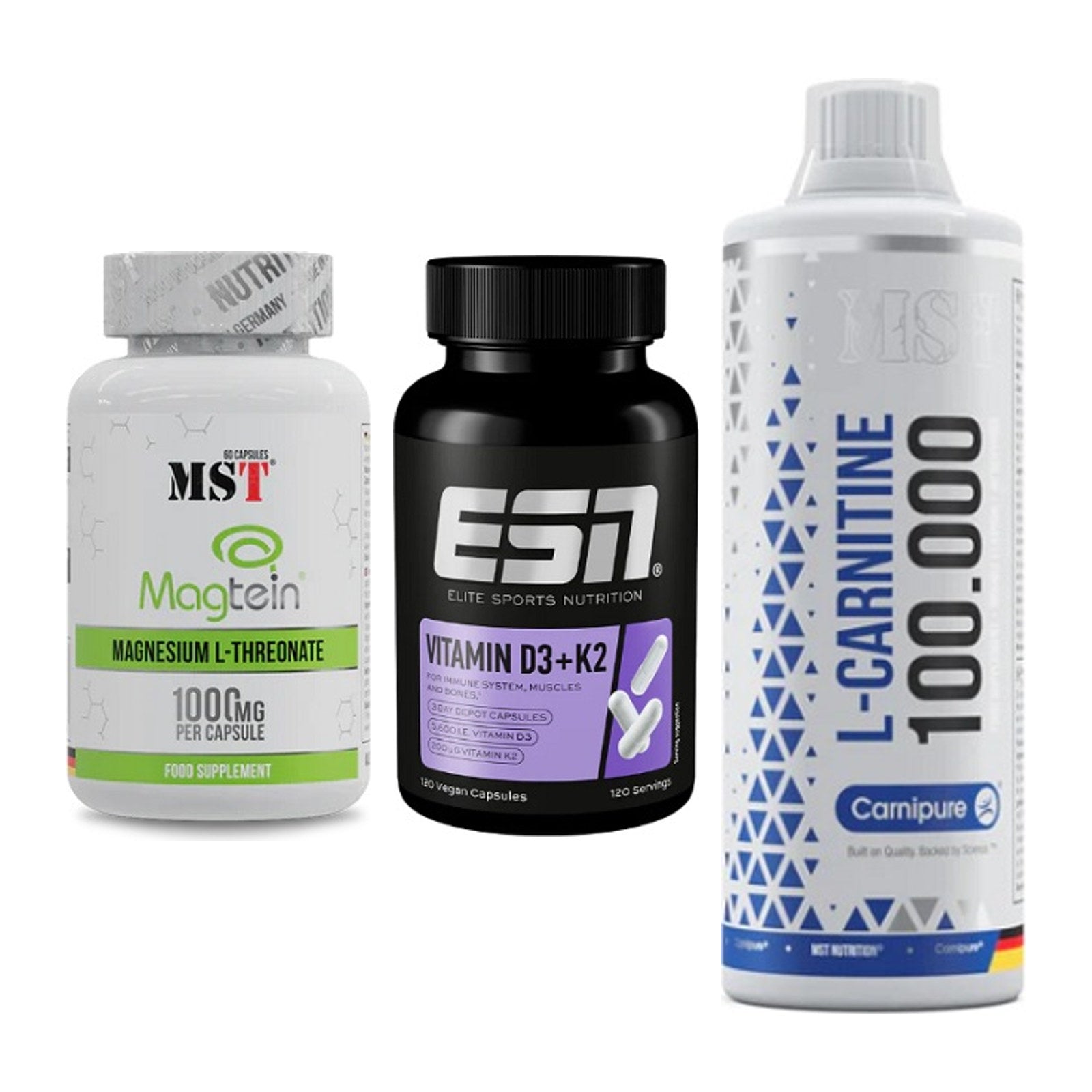 Ausdauer-Set: MST Magnesium + ESN Vitamin D3 + MST L-Carnitine – alle enthaltenen Artikel