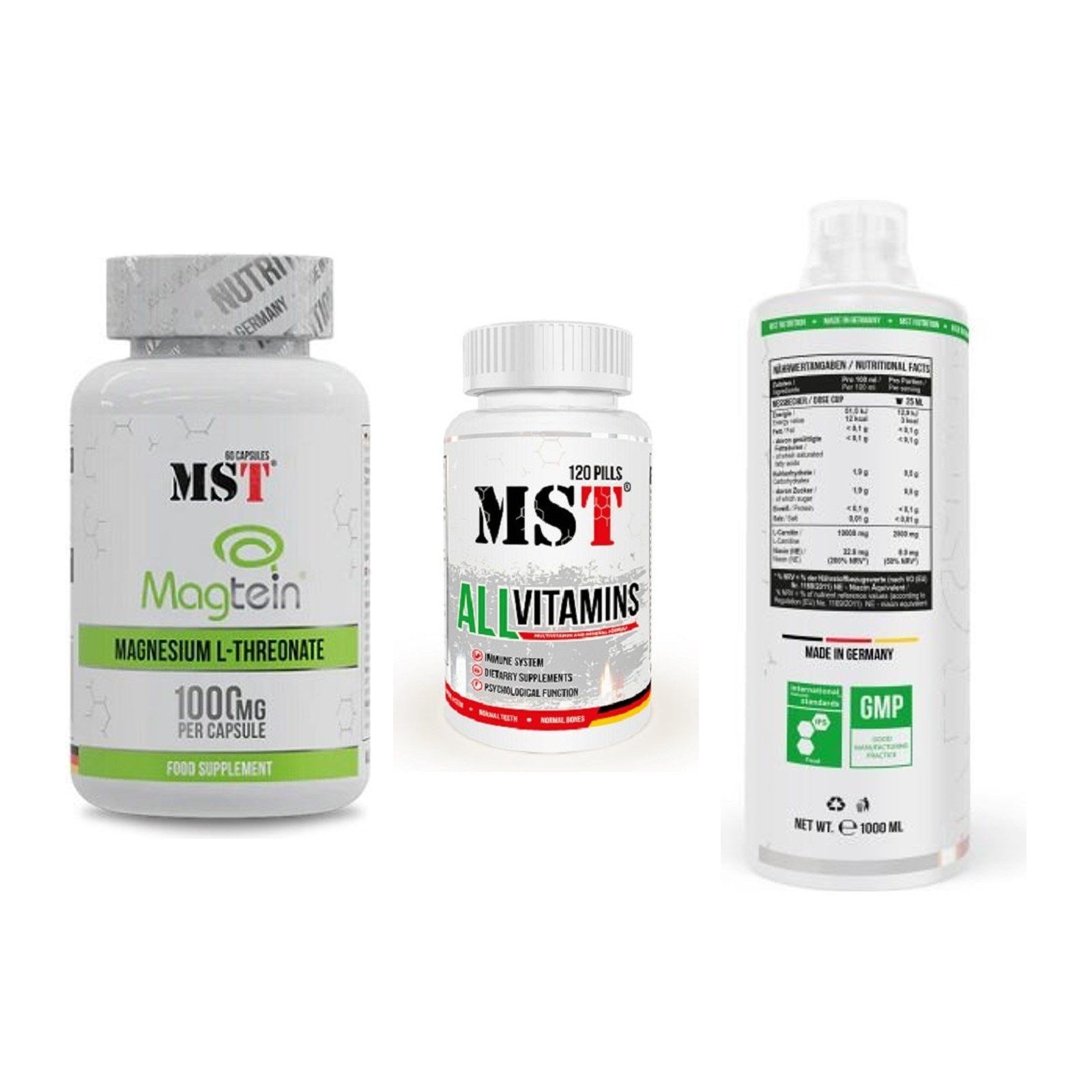 Ausdauer-Set: MST Magnesium + MST All Vitamins + MST L-Carnitine – alle enthaltenen Artikel