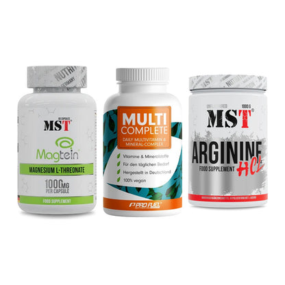 Ausdauer-Set: MST Magnesium + ProFuel MULTI + MST Arginine HCL – alle enthaltenen Artikel