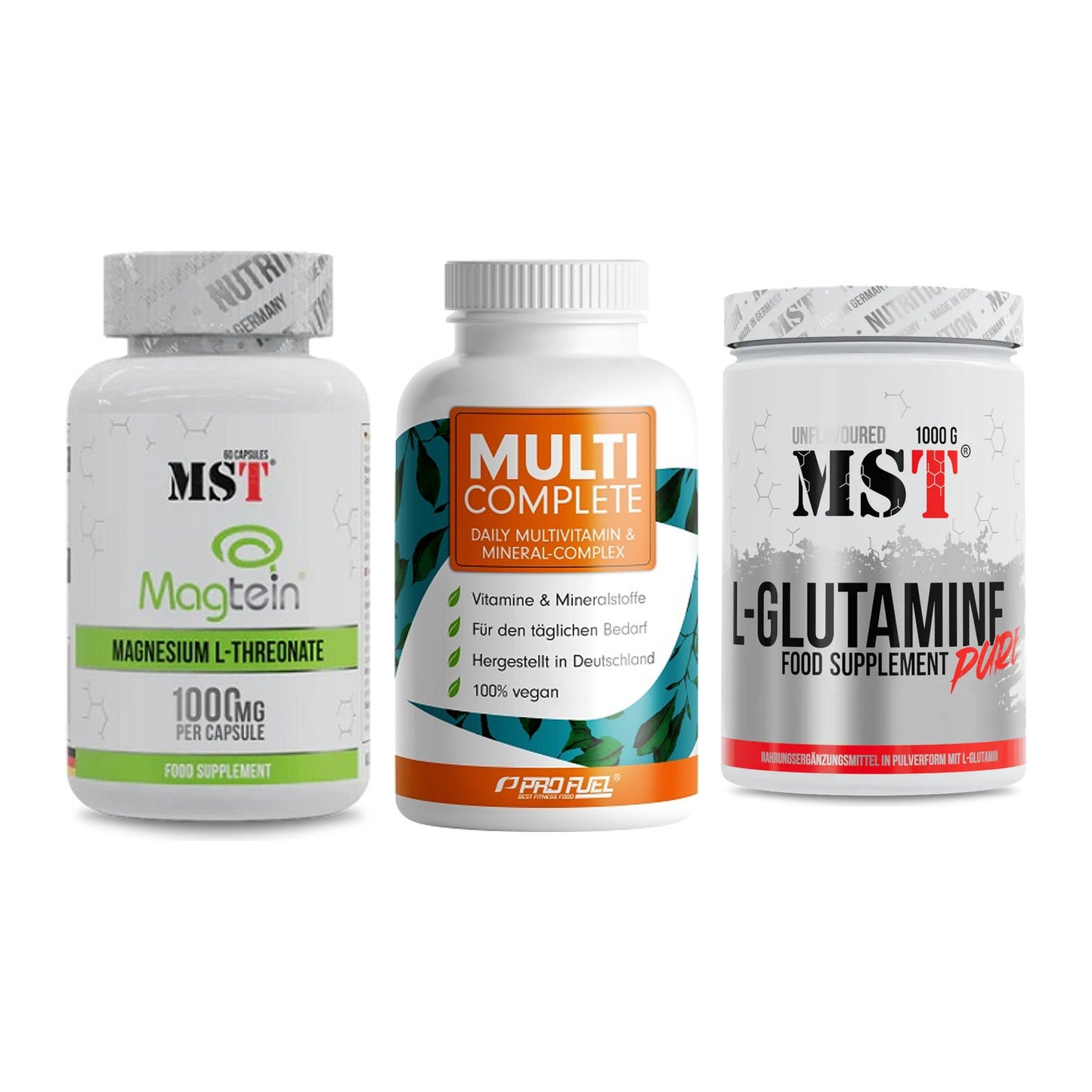 Ausdauer-Set: MST Magnesium + ProFuel MULTI + MST Glutamine – alle enthaltenen Artikel