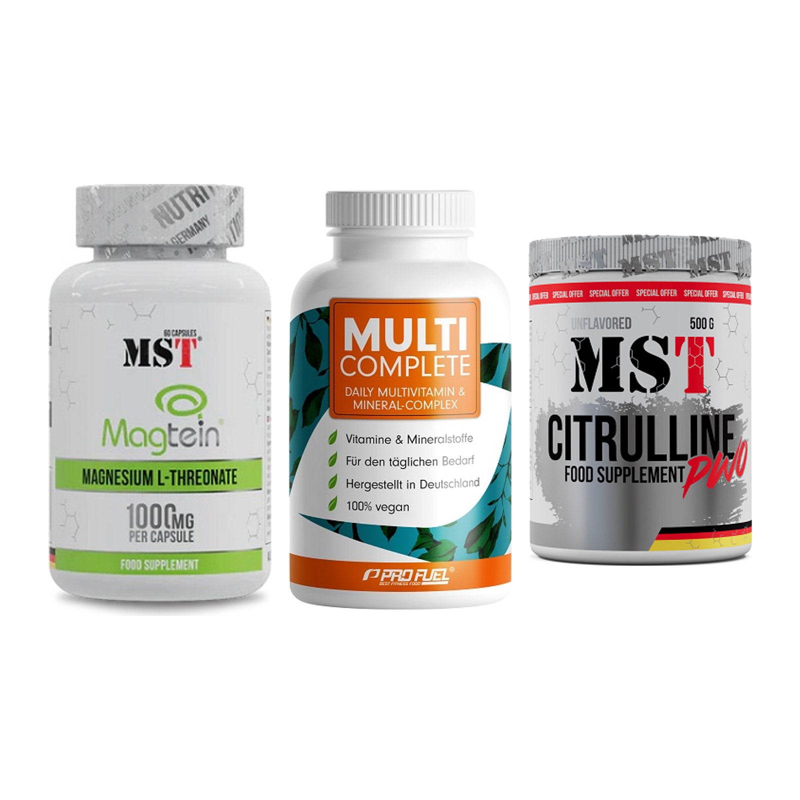 Ausdauer-Set: MST Magnesium + ProFuel MULTI + MST Citrulline – alle enthaltenen Artikel