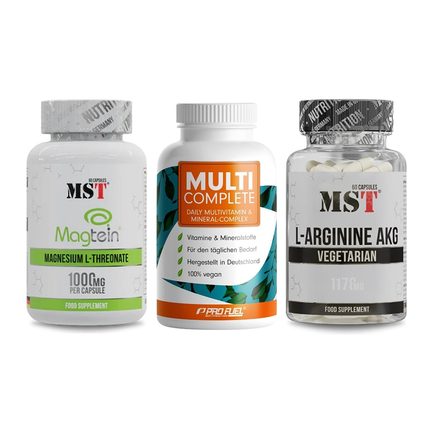 Ausdauer-Set: MST Magnesium + ProFuel MULTI + MST Arginin AAKG – alle enthaltenen Artikel