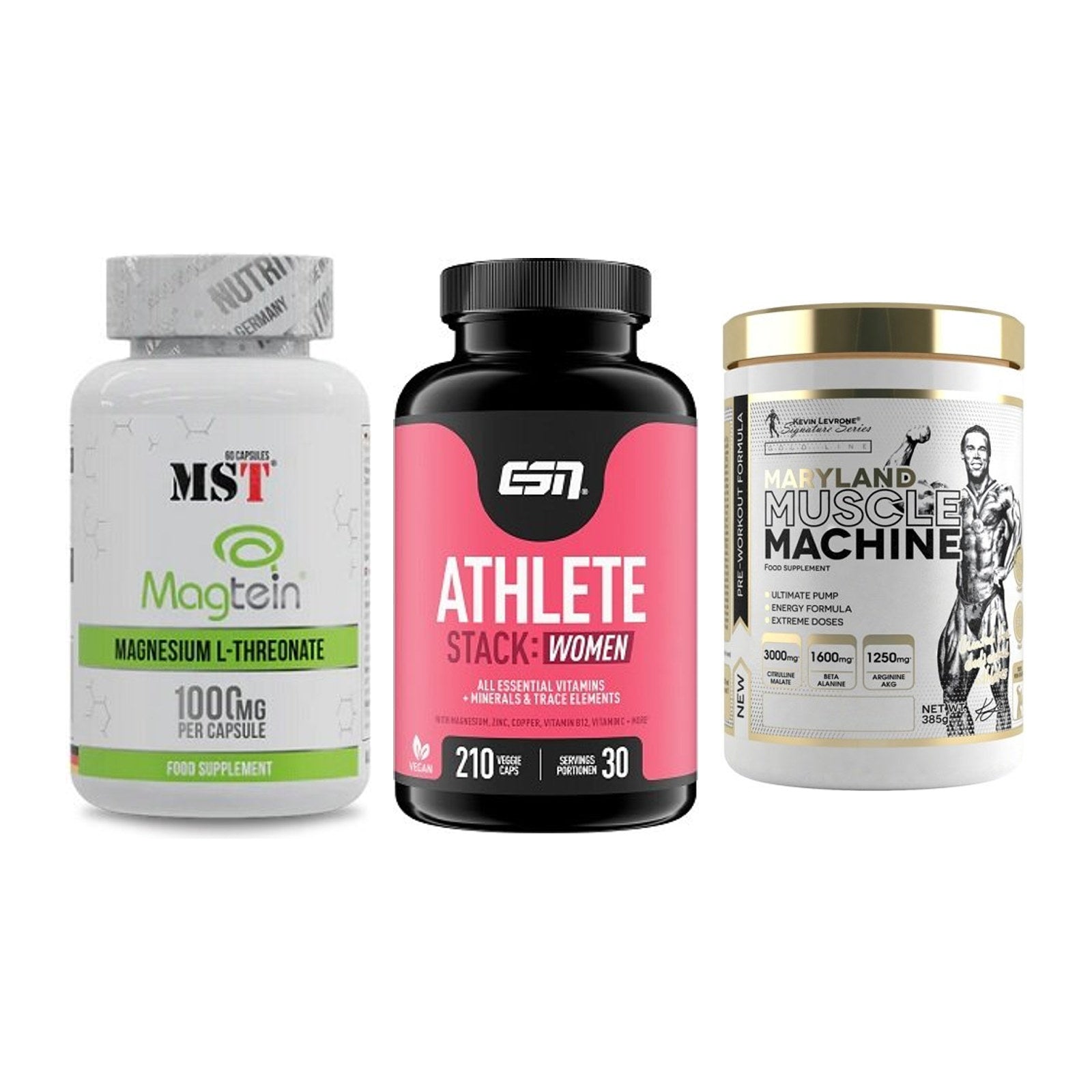 Ausdauer-Set: MST Magnesium + ESN Athlete + Kevin Levrone – alle enthaltenen Artikel