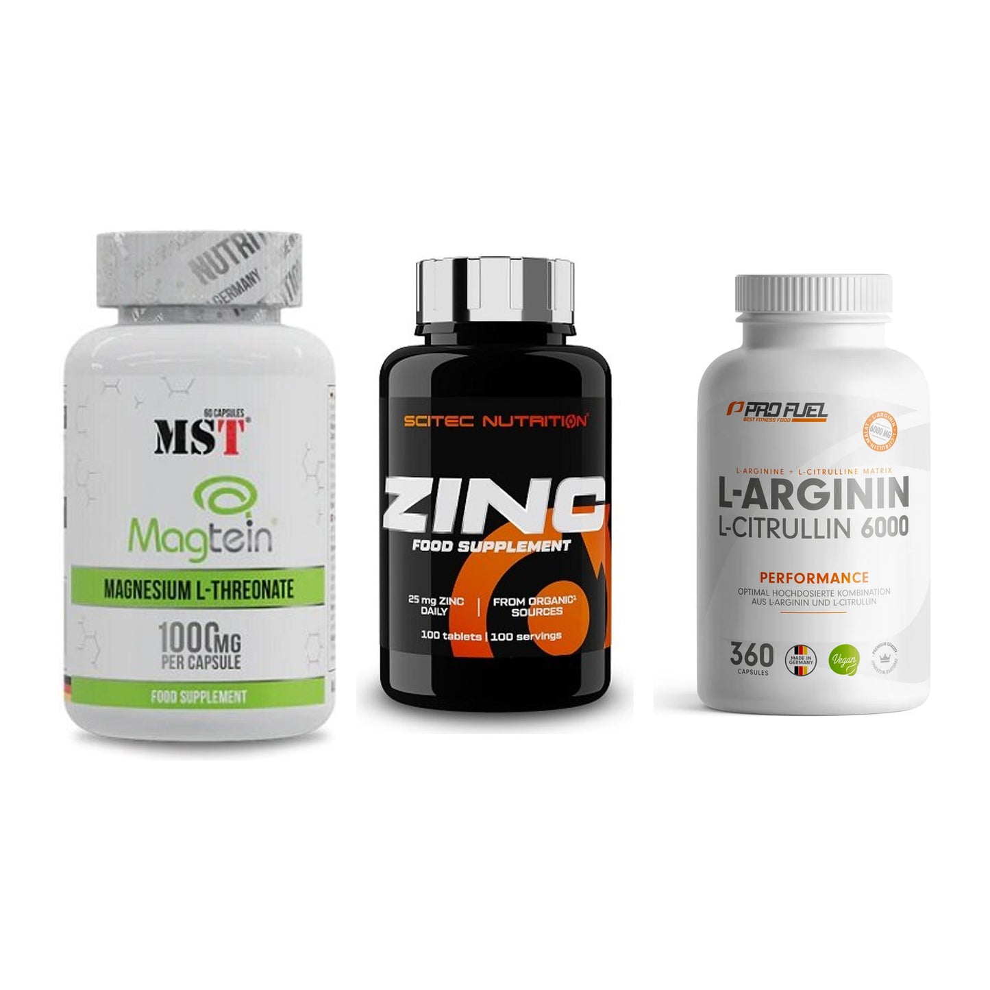 Ausdauer-Set: MST Magnesium + Scitec Zinc + ProFuel L-Argini – alle enthaltenen Artikel