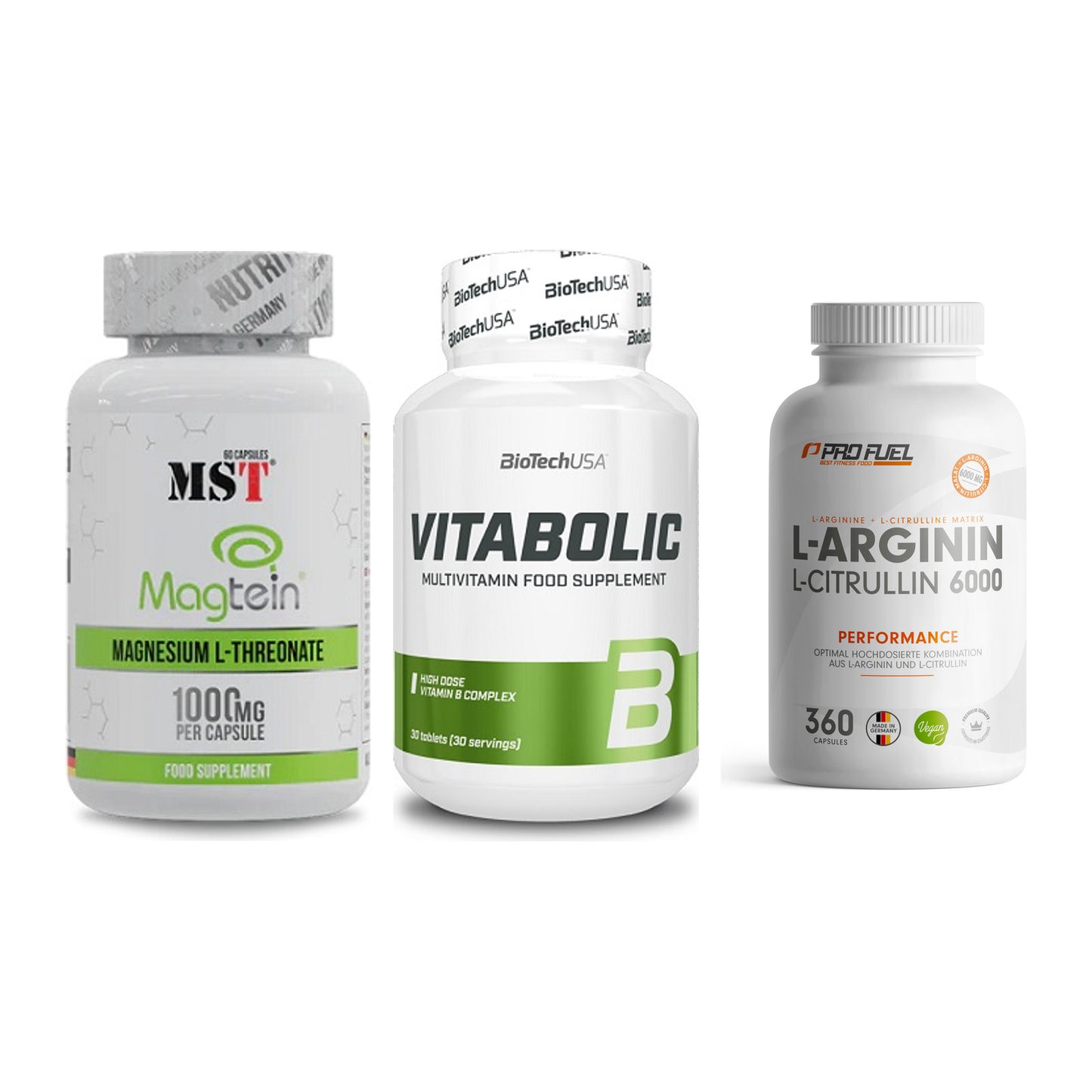 Ausdauer-Set: MST Magnesium + BioTech Vitaboli + ProFuel L-Argini – alle enthaltenen Artikel
