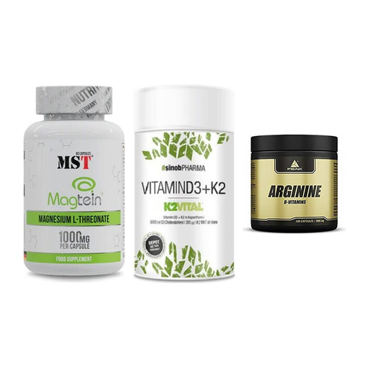 Ausdauer-Set: MST Magnesium + Sinob Vitamin D3 + Peak Arginin – alle enthaltenen Artikel