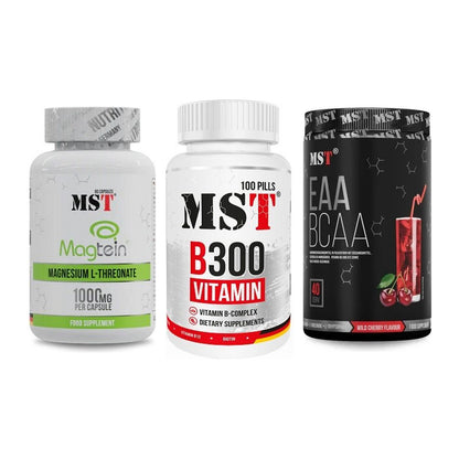 Ausdauer-Set: MST Magnesium + MST B300 B-Compl + MST EAA & BCAA – alle enthaltenen Artikel