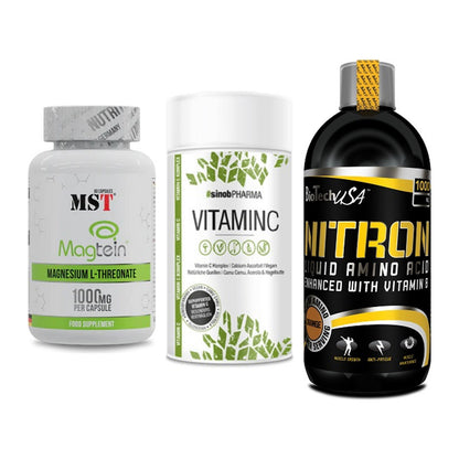 Ausdauer-Set: MST Magnesium + Sinob Vitamin C + BioTech Liquid – alle enthaltenen Artikel
