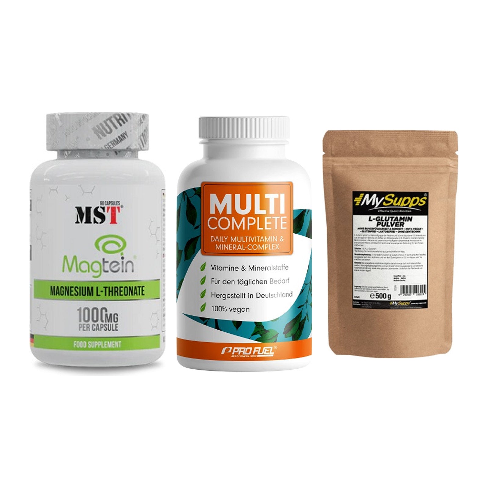 Ausdauer-Set: MST Magnesium + ProFuel MULTI + MySupps Glutamin – alle enthaltenen Artikel