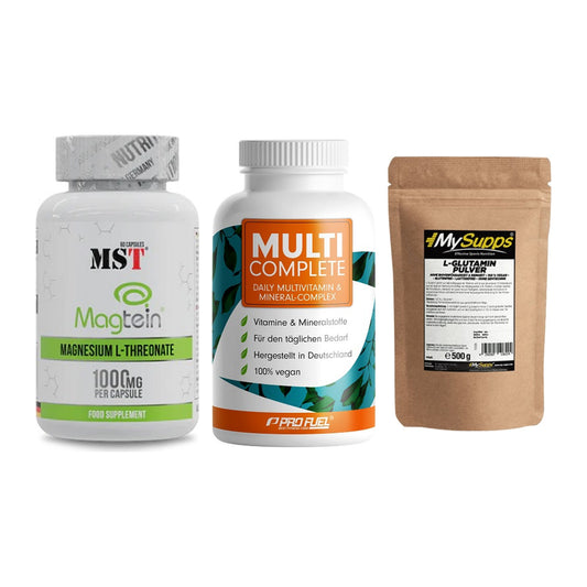Ausdauer-Set: MST Magnesium + ProFuel MULTI + MySupps Glutamin – alle enthaltenen Artikel