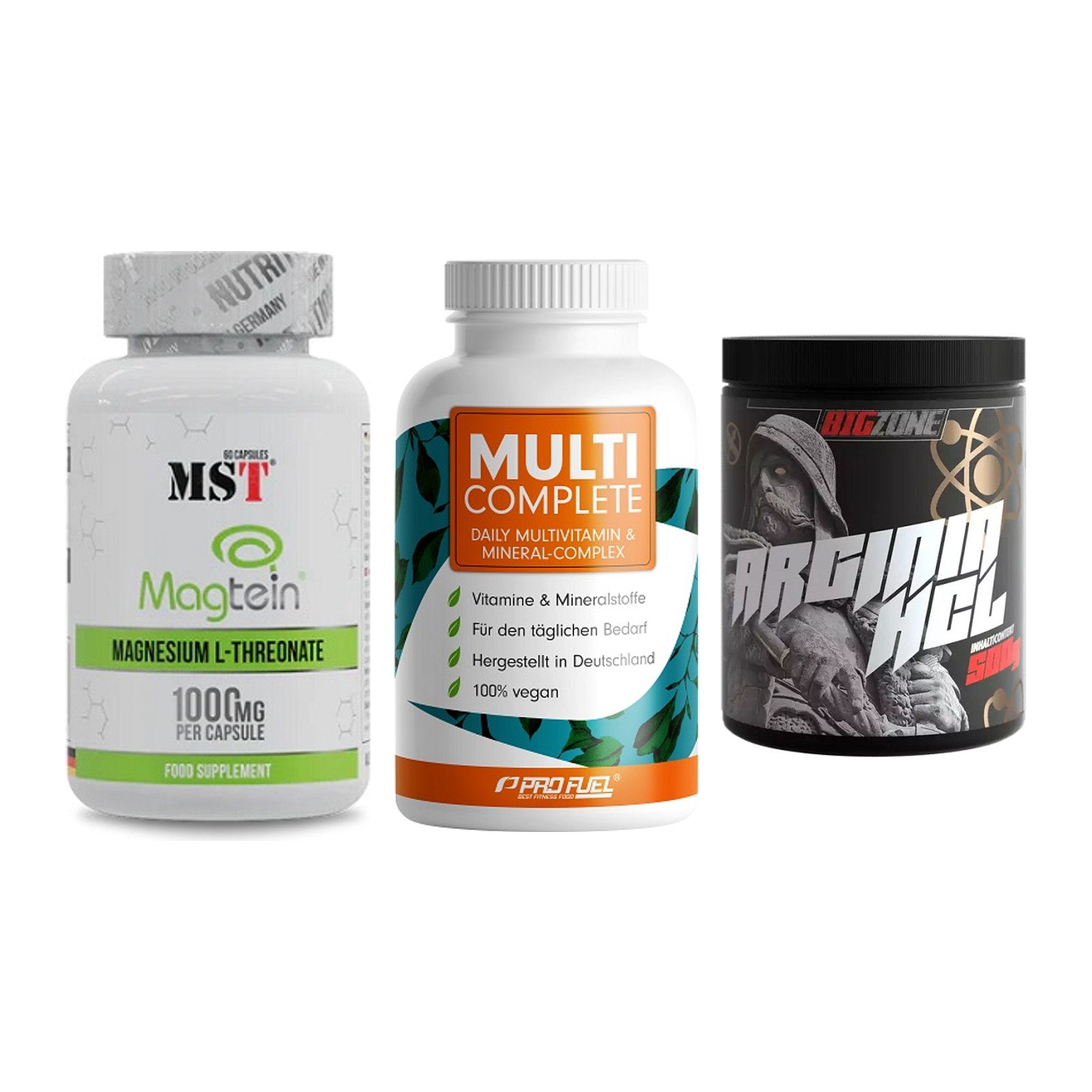 Ausdauer-Set: MST Magnesium + ProFuel MULTI + Big Zone Arginin – alle enthaltenen Artikel