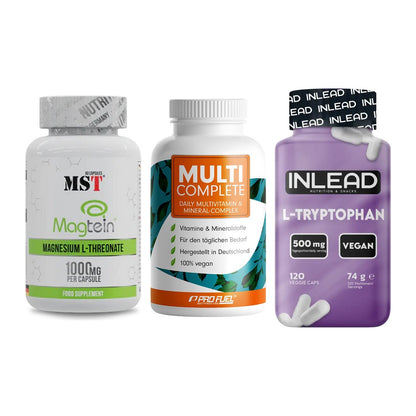 Ausdauer-Set: MST Magnesium + ProFuel MULTI + INLEAD L-Tryptop – alle enthaltenen Artikel