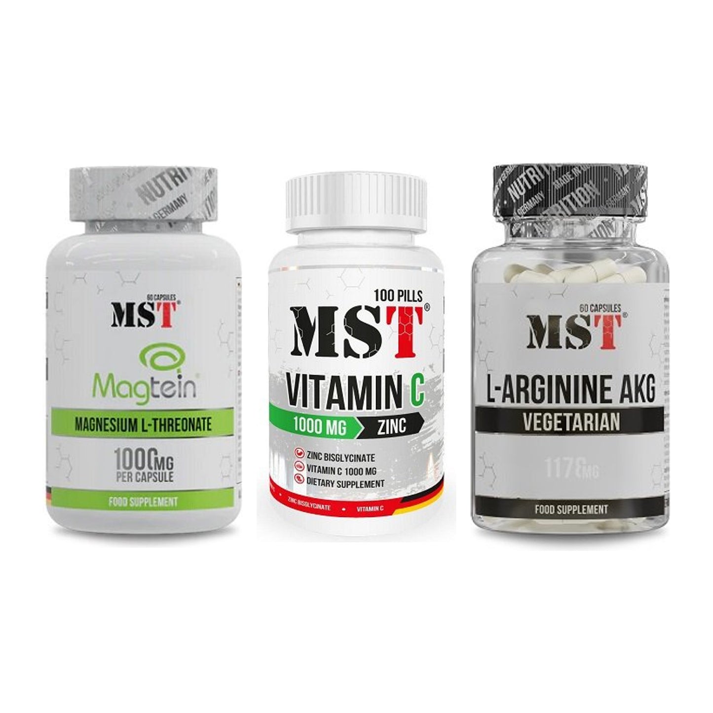 Ausdauer-Set: MST Magnesium + MST Vitamin C + MST Arginin AAKG – alle enthaltenen Artikel