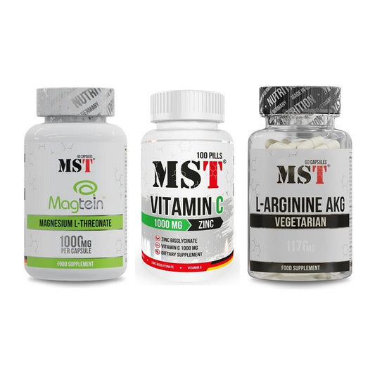 Ausdauer-Set: MST Magnesium + MST Vitamin C + MST Arginin AAKG – alle enthaltenen Artikel