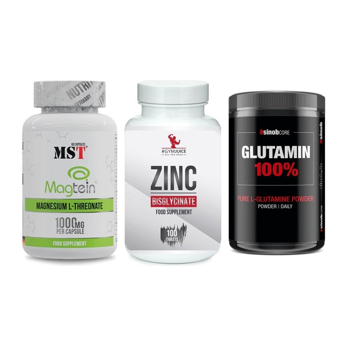 Ausdauer-Set: MST Magnesium + #GYMJUICE ZINC + Sinob Core – alle enthaltenen Artikel