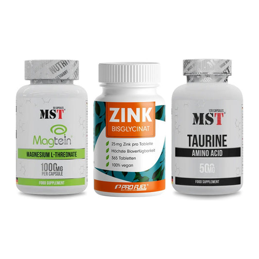 Ausdauer-Set: MST Magnesium + ProFuel Zink + MST Taurine – alle enthaltenen Artikel