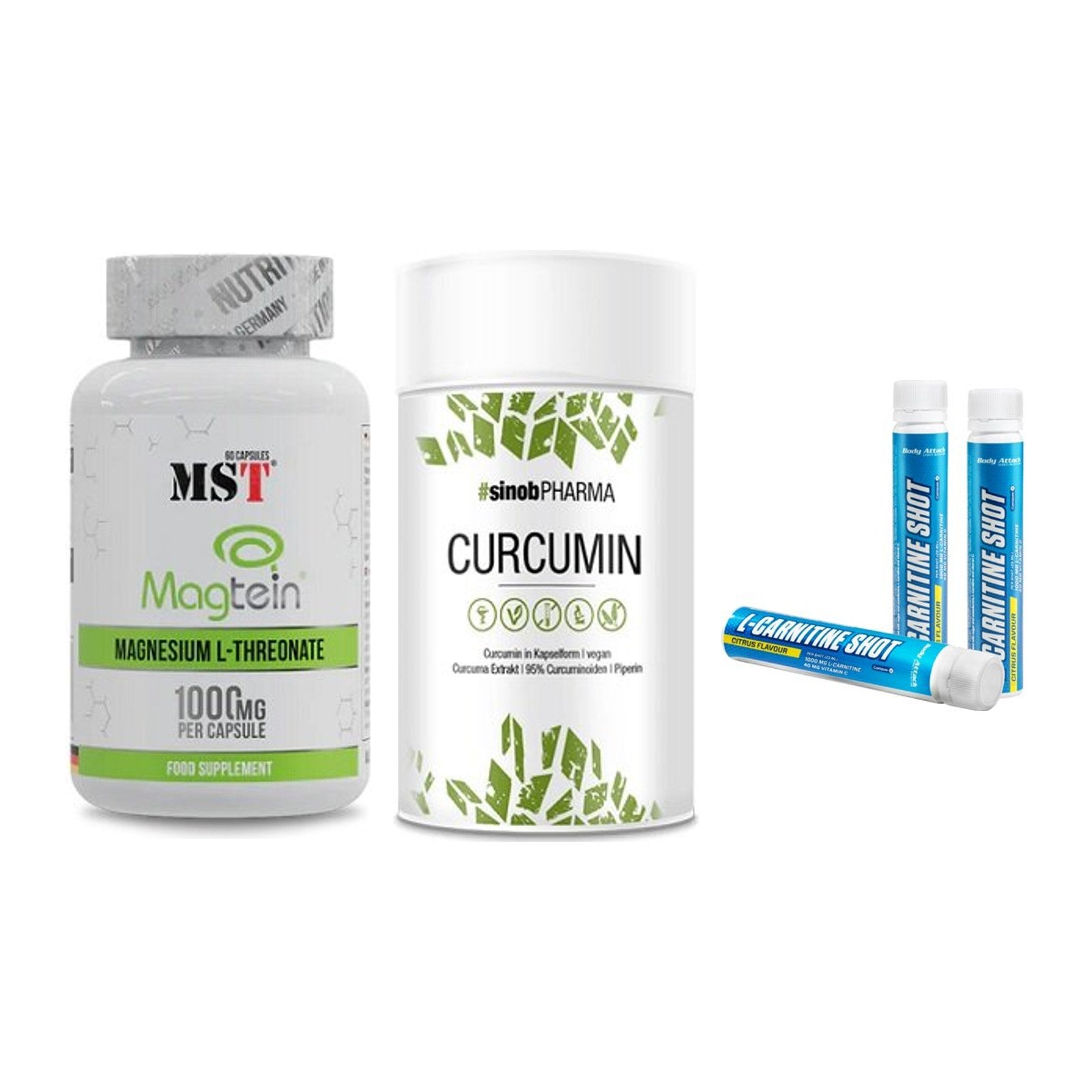 Ausdauer-Set: MST Magnesium + Sinob Curcumin + Body Attack – alle enthaltenen Artikel