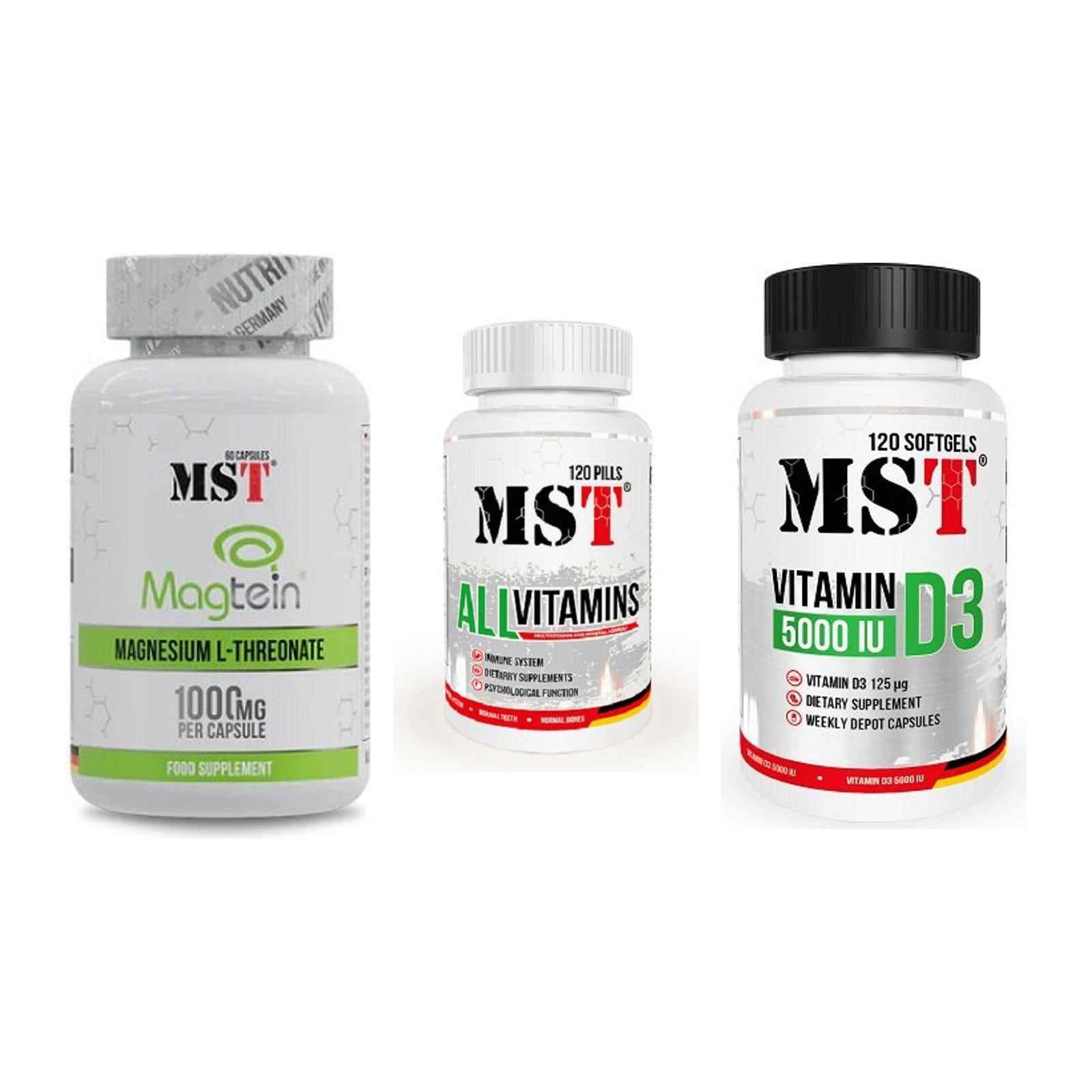 Ausdauer-Set: MST Magnesium + MST All Vitamins + MST Vitamin D3 – alle enthaltenen Artikel