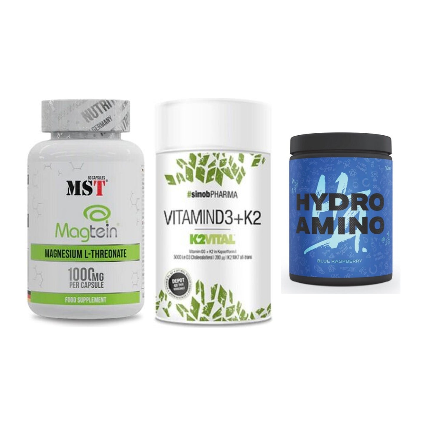 Ausdauer-Set: MST Magnesium + Sinob Vitamin D3 + Nanosupps Hydro – alle enthaltenen Artikel