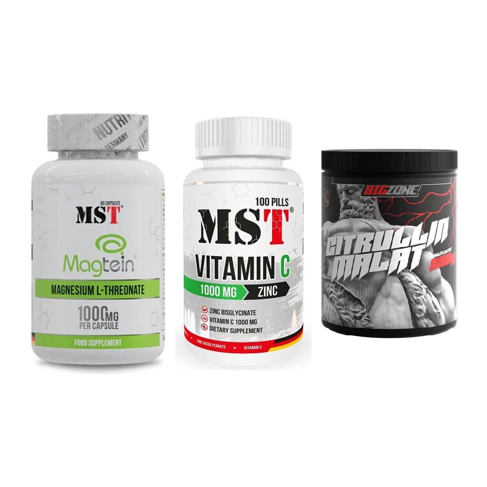 Ausdauer-Set: MST Magnesium + MST Vitamin C + Big Zone Citrull – alle enthaltenen Artikel