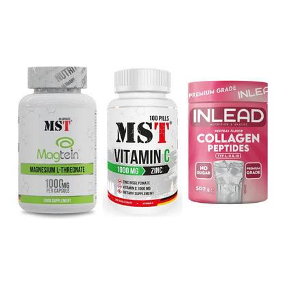 Ausdauer-Set: MST Magnesium + MST Vitamin C + INLEAD Collagen – alle enthaltenen Artikel