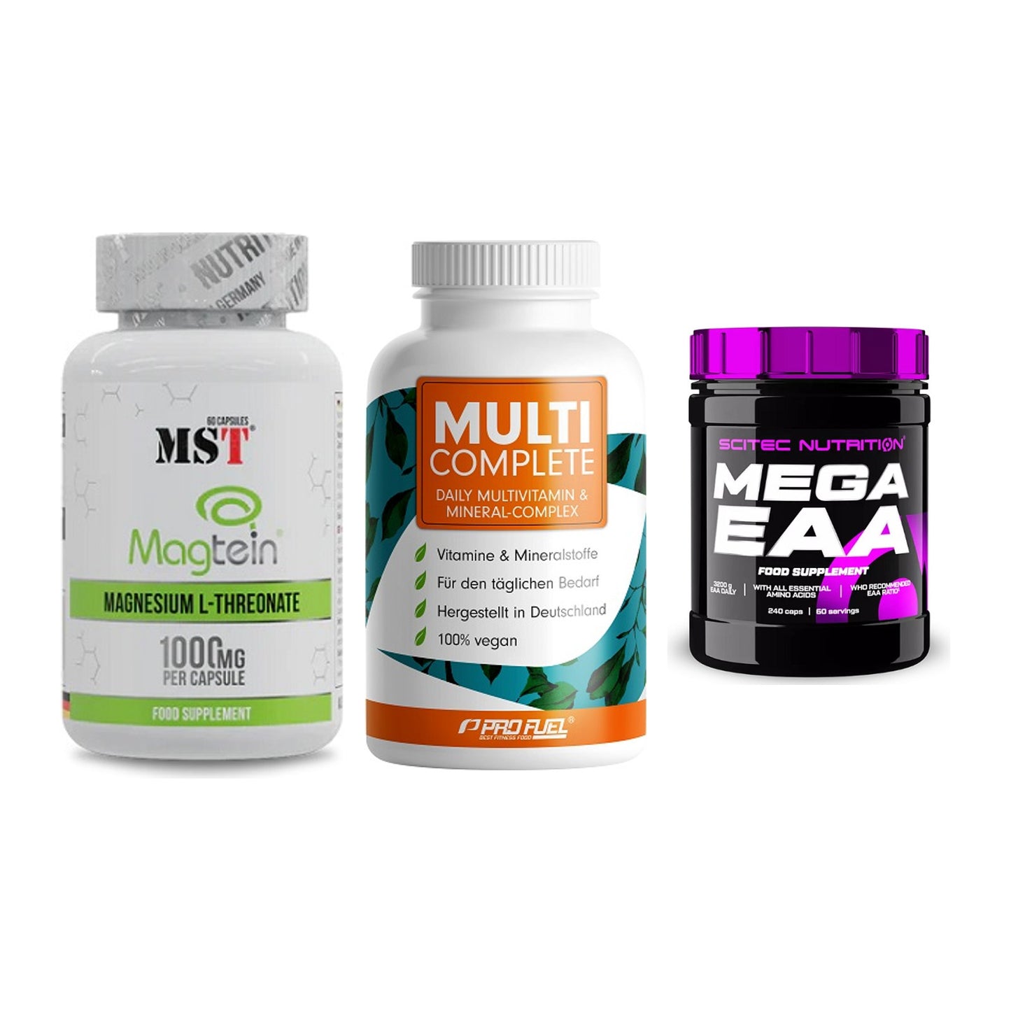 Ausdauer-Set: MST Magnesium + ProFuel MULTI + Scitec Mega EAA – alle enthaltenen Artikel