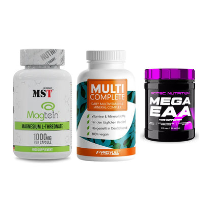 Ausdauer-Set: MST Magnesium + ProFuel MULTI + Scitec Mega EAA – alle enthaltenen Artikel
