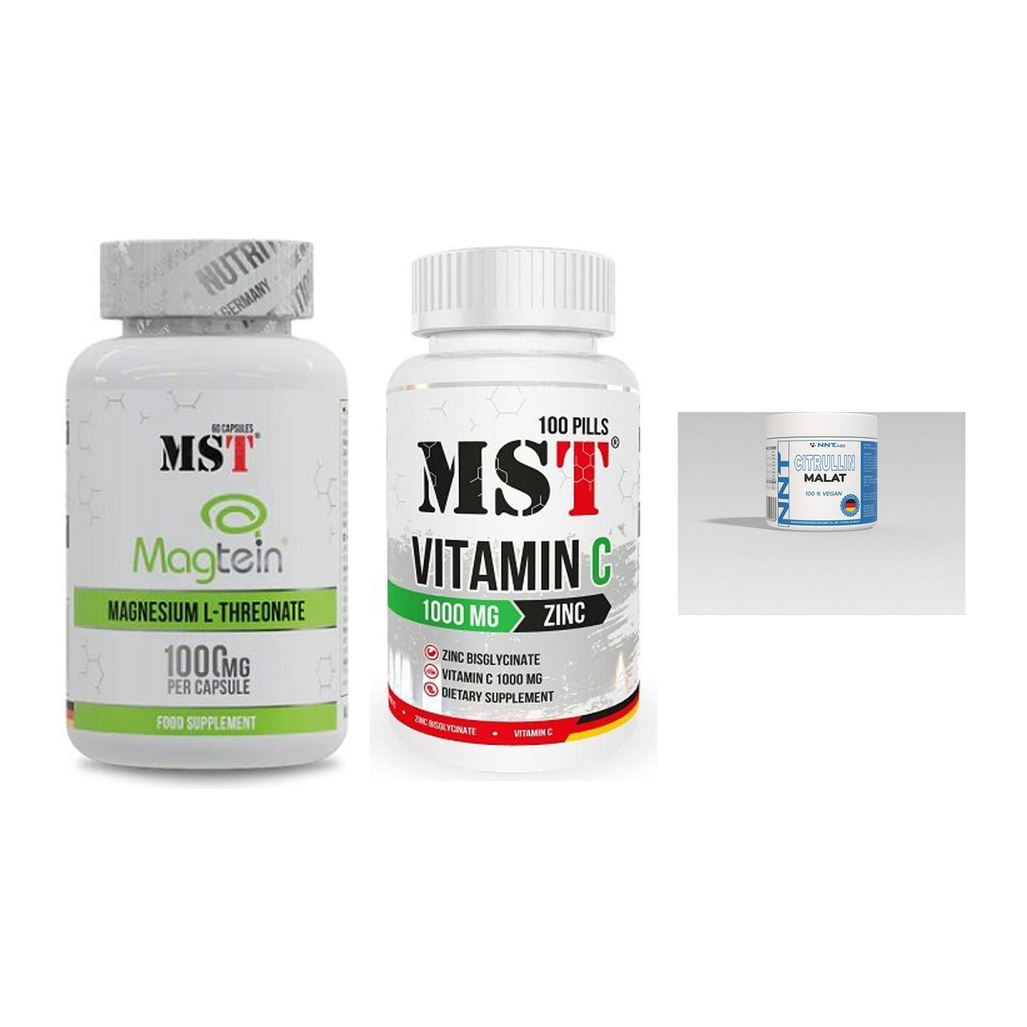 Ausdauer-Set: MST Magnesium + MST Vitamin C + NNT Citrullin – alle enthaltenen Artikel
