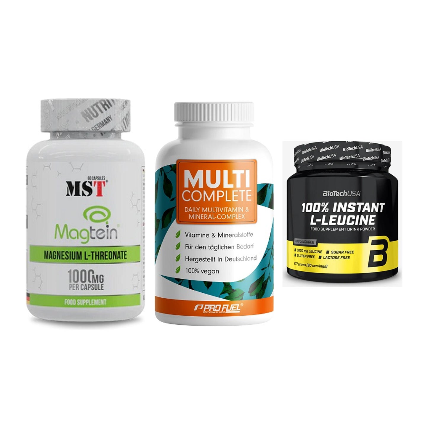 Ausdauer-Set: MST Magnesium + ProFuel MULTI + BioTech 100% – alle enthaltenen Artikel