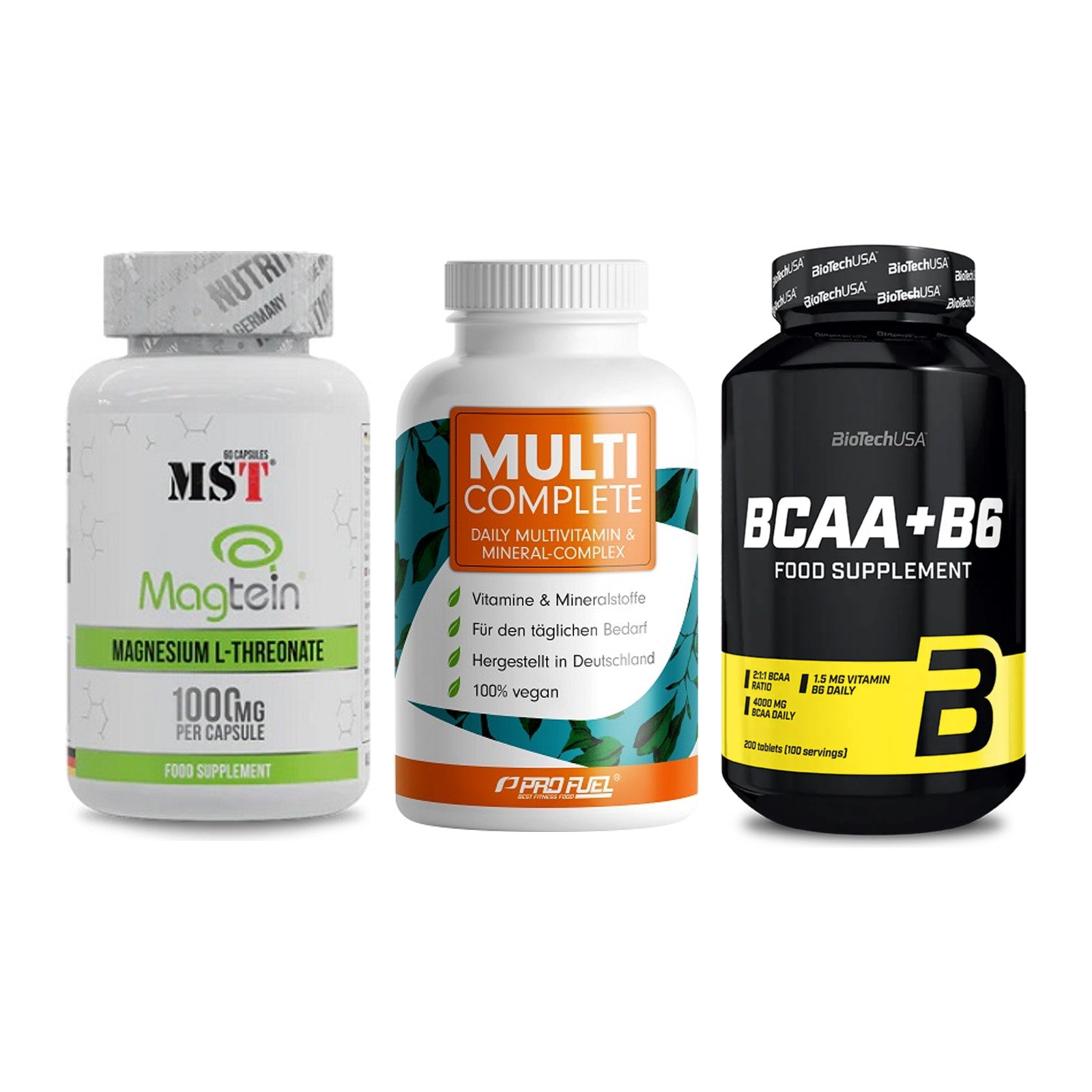 Ausdauer-Set: MST Magnesium + ProFuel MULTI + BioTech BCAA+B6 – alle enthaltenen Artikel