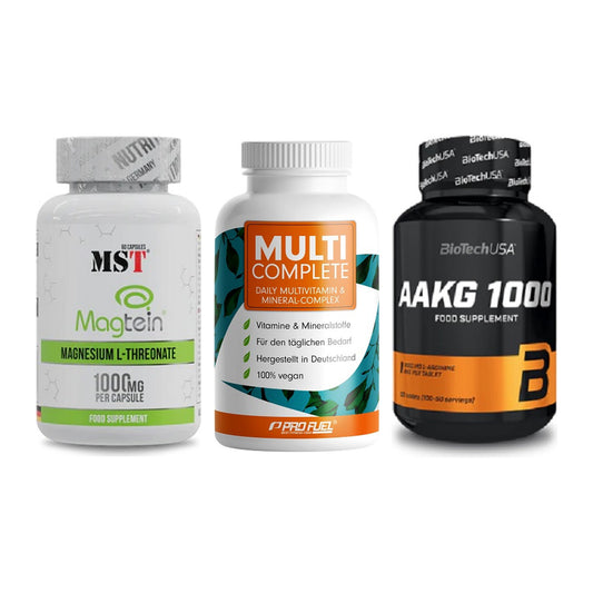 Ausdauer-Set: MST Magnesium + ProFuel MULTI + BioTech AAKG – alle enthaltenen Artikel