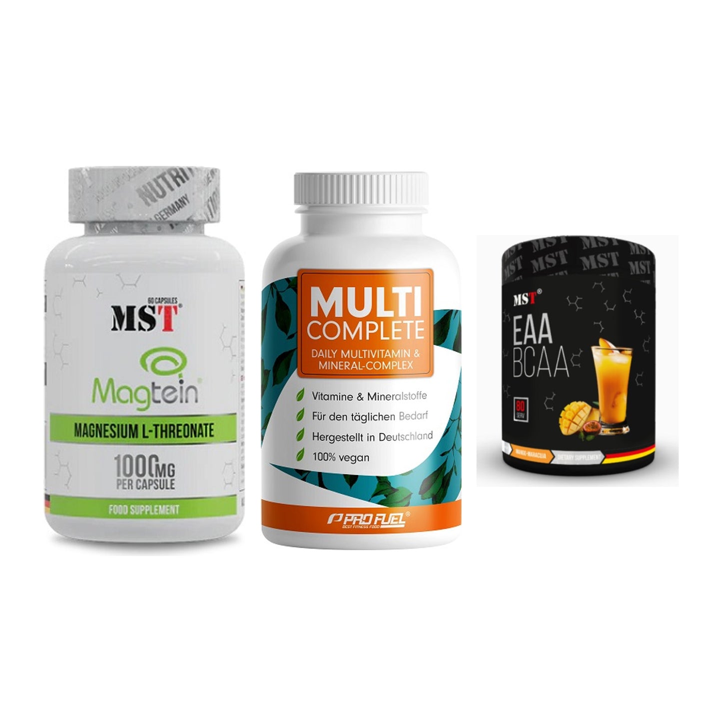 Ausdauer-Set: MST Magnesium + ProFuel MULTI + MST EAA & BCAA – alle enthaltenen Artikel