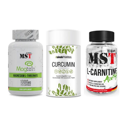 Ausdauer-Set: MST Magnesium + Sinob Curcumin + MST L-Carnitine – alle enthaltenen Artikel