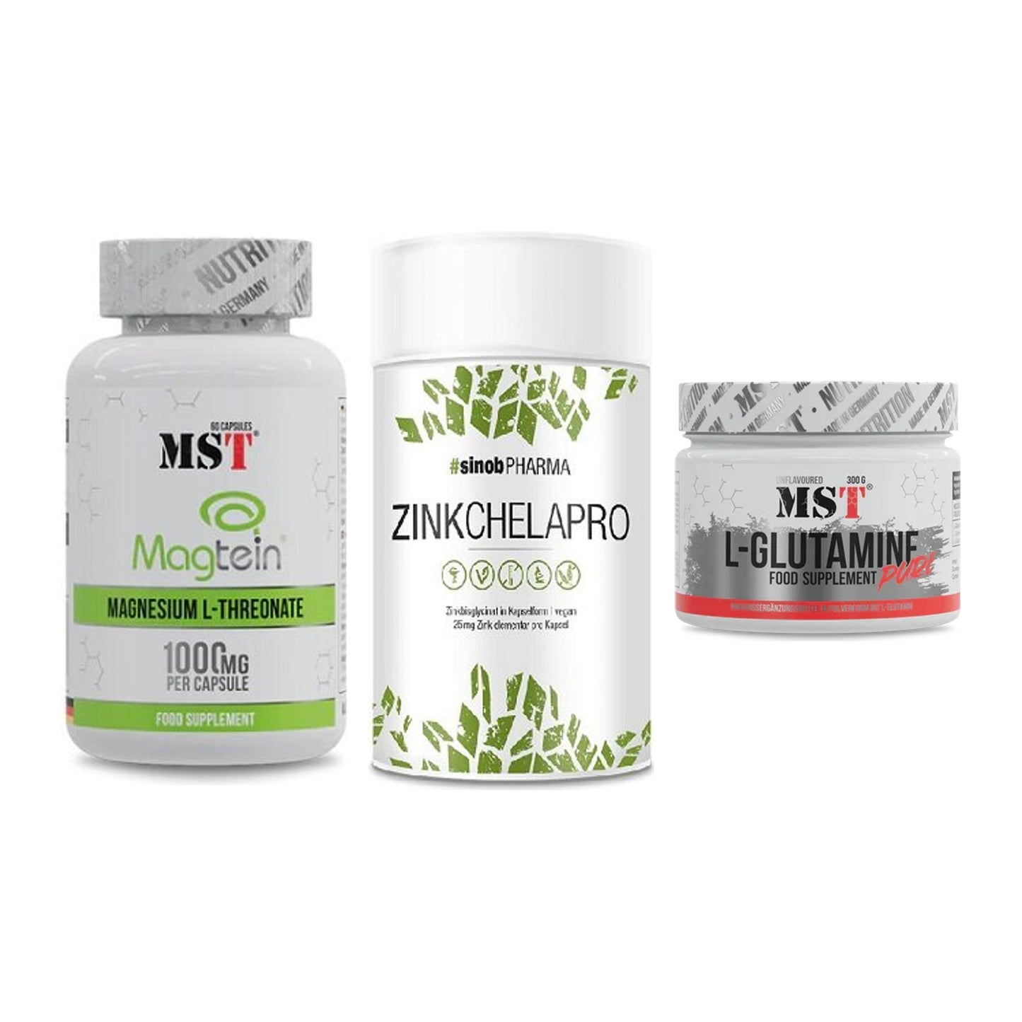 Ausdauer-Set: MST Magnesium + Sinob Zink + MST Glutamine – alle enthaltenen Artikel
