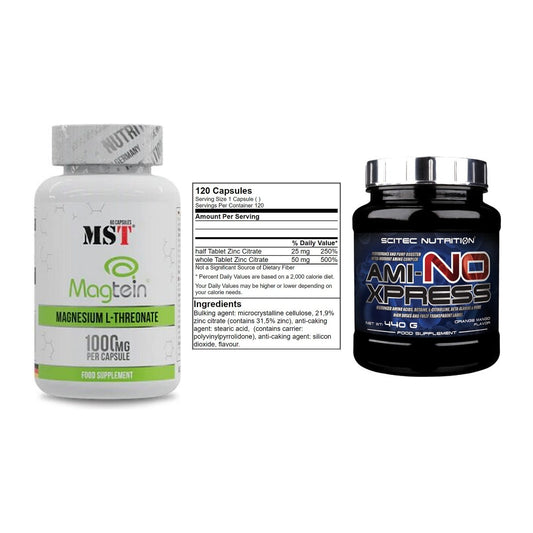 Ausdauer-Set: MST Magnesium + GN Zinc Citrate + Scitec Ami-NO – alle enthaltenen Artikel
