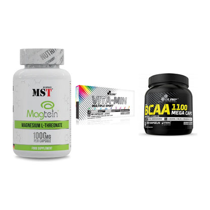 Ausdauer-Set: MST Magnesium + Olimp Vita-Min + Olimp BCAA Mega – alle enthaltenen Artikel