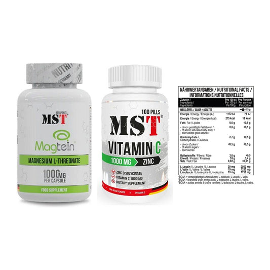 Ausdauer-Set: MST Magnesium + MST Vitamin C + MST BCAA Zero – alle enthaltenen Artikel