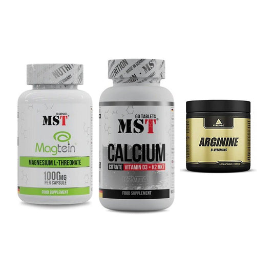 Ausdauer-Set: MST Magnesium + MST Calcium + Peak Arginin – alle enthaltenen Artikel