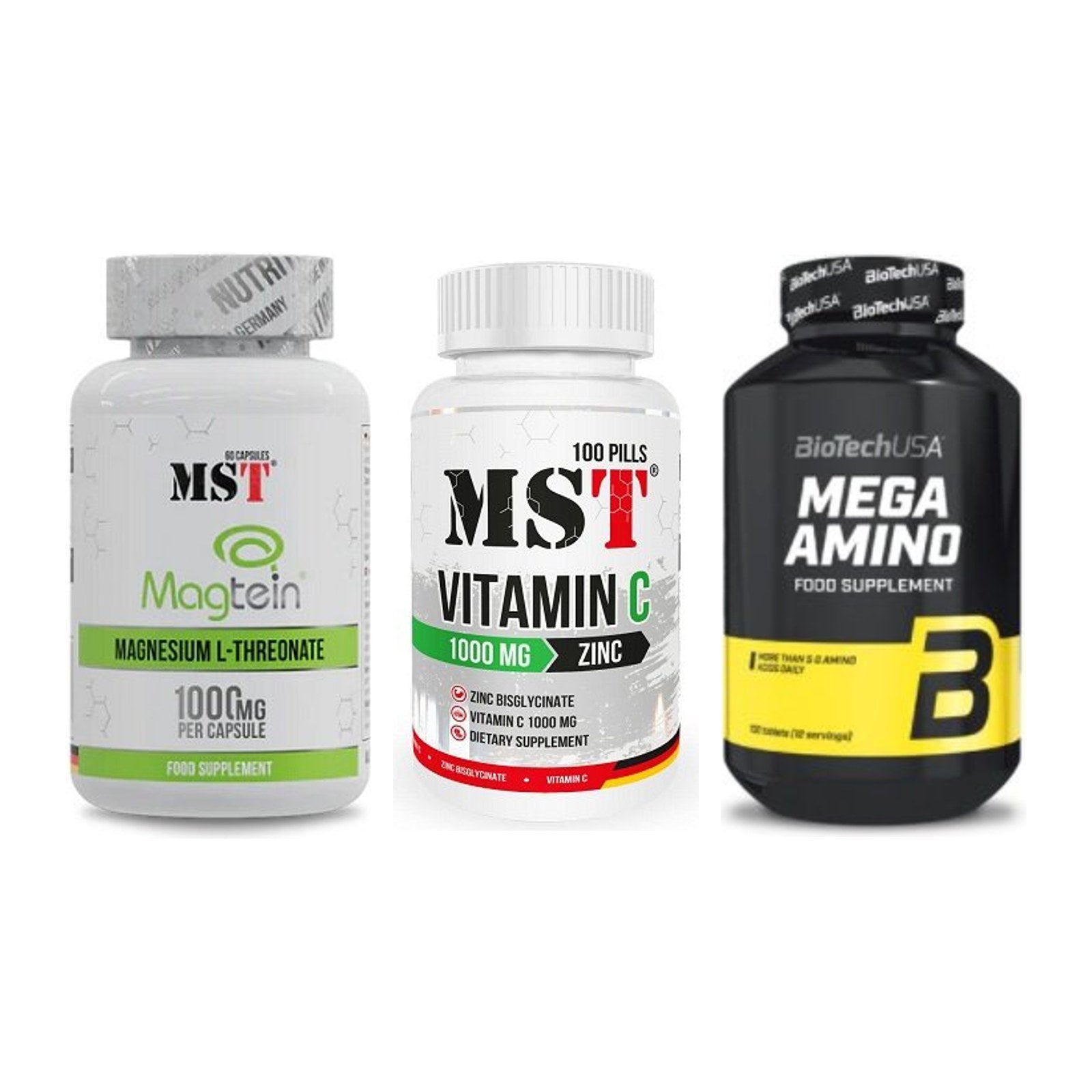 Ausdauer-Set: MST Magnesium + MST Vitamin C + BioTech Mega – alle enthaltenen Artikel