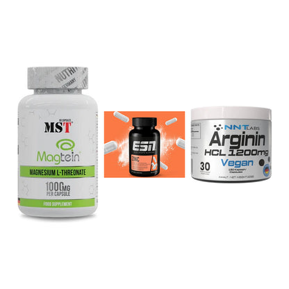 Ausdauer-Set: MST Magnesium + ESN Zinc + NNT Arginin HCL – alle enthaltenen Artikel