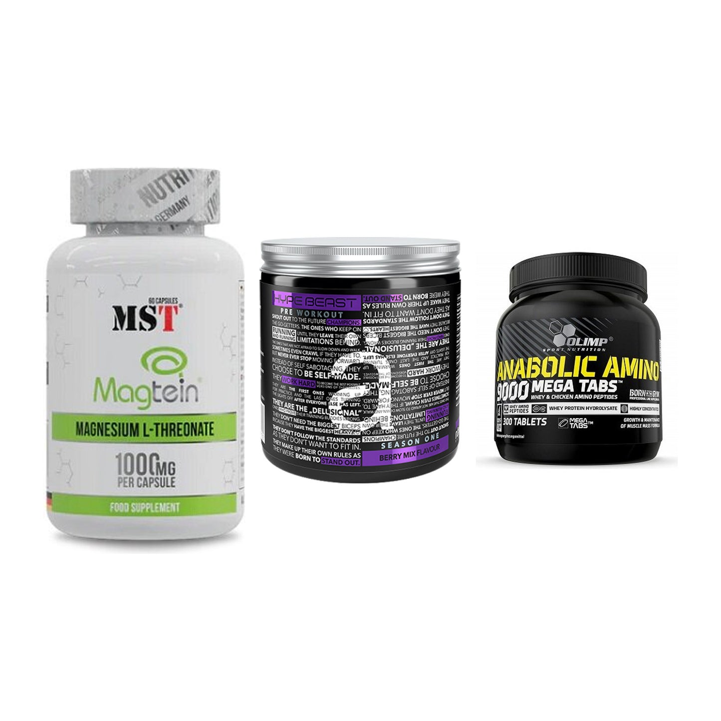Ausdauer-Set: MST Magnesium + Nanosupps Hype + Olimp Anabolic – alle enthaltenen Artikel