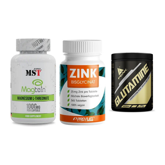 Ausdauer-Set: MST Magnesium + ProFuel Zink + Peak Glutamin – alle enthaltenen Artikel
