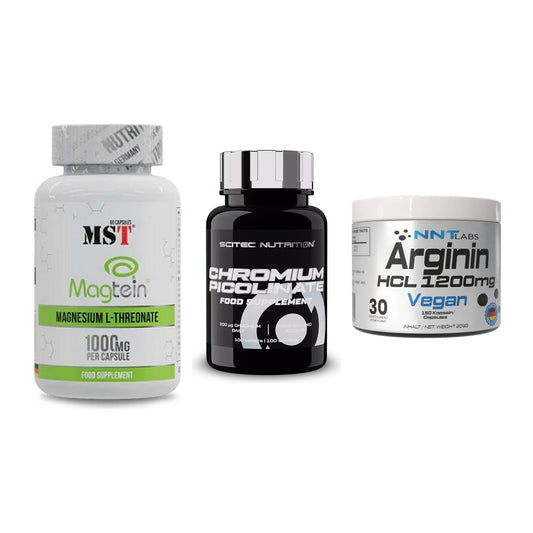 Ausdauer-Set: MST Magnesium + Scitec Chromium + NNT Arginin HCL – alle enthaltenen Artikel