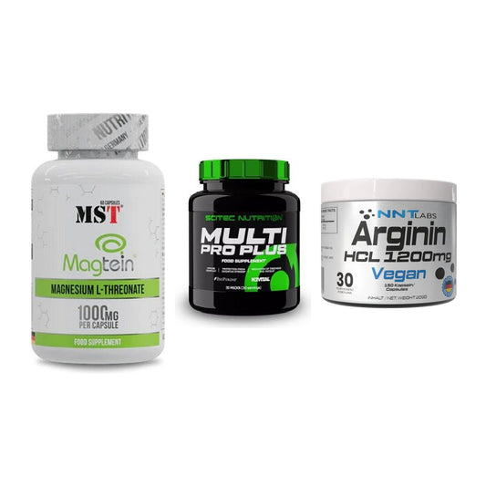 Ausdauer-Set: MST Magnesium + Scitec Multi Pro + NNT Arginin HCL – alle enthaltenen Artikel