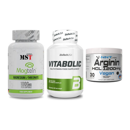 Ausdauer-Set: MST Magnesium + BioTech Vitaboli + NNT Arginin HCL – alle enthaltenen Artikel