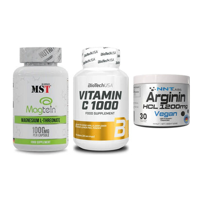 Ausdauer-Set: MST Magnesium + BioTech Vitamin + NNT Arginin HCL – alle enthaltenen Artikel