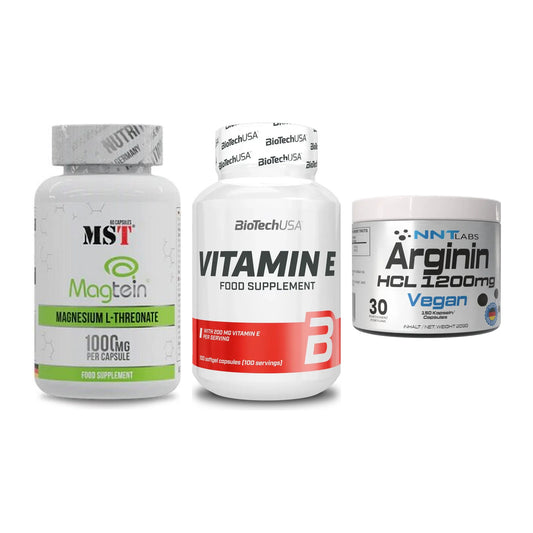 Ausdauer-Set: MST Magnesium + BioTech Vitamin + NNT Arginin HCL – alle enthaltenen Artikel
