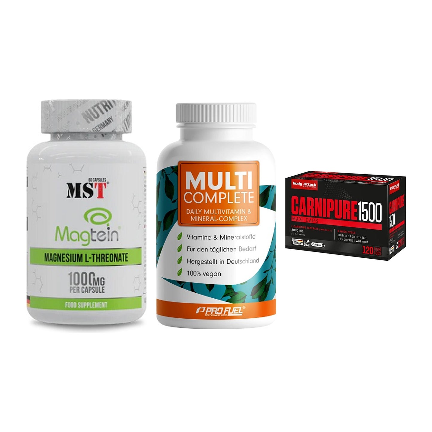 Ausdauer-Set: MST Magnesium + ProFuel MULTI + Body Attack – alle enthaltenen Artikel